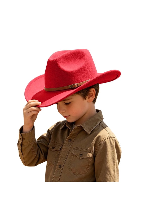 Boys Cowboy Hat Vitange Wide Brim Cowboy Hat With Buckle Band Outdoor Hiking Classic Casual Activity Hat