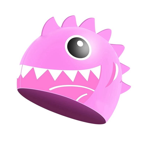 Bobifish Boys Girls Swim Cap Dinosaur 3D Sculpted Shape Waterproof Stretch Swim Cap