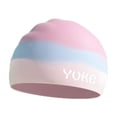 thumbnail image 1 of Bobifish Boys Girls Swim Cap Gradient Printed Stretch Waterproof Comfort Swim Cap, 1 of 3