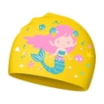 thumbnail image 1 of Bobifish Boys Girls Swim Cap Mermaid Cartoon Print Stretch Waterproof Swim Cap, 1 of 3