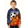 thumbnail image 1 of Bobifish Boys Hoodies Soccer Print Long Sleeve Pullover Tops Outdoor Sports Kids Sweatshirt, 1 of 3