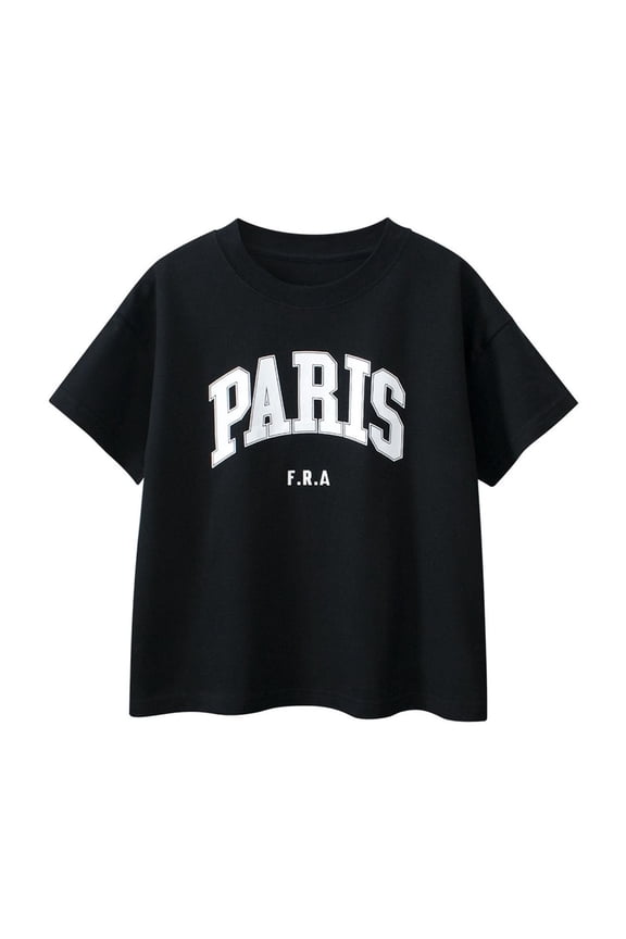 Boys T-Shirts Trendy Streetwear Graphic Tees Short Sleeve Crewneck Summer City Letter Print Stylish Casual Shirts