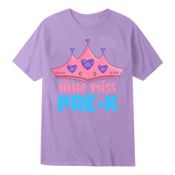 Bobifish Girls Back To School T Shirts Pre-K Letter Print Crew Neck Short Sleeve Graphic Tees Kindergarten Kids First Day Of School Tee Shirts