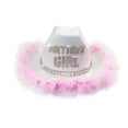 thumbnail image 1 of Bobifish Girls Hat Birthday Dress Up Letter Embroidered Feather Rhinestone Lightweight Decorative Birthday Party Wear Cowboy Hats, 1 of 5