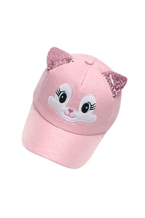 Girls Hat Cat Ear Sequin Embroidered Baseball Caps Adjustable Fit Kids Casual Daily Outdoor Headwear