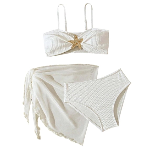 Bobifish Girls One-Piece Swimsuit Color Block Design With Ruched Tummy Control Detail
