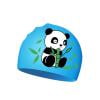 Bobifish Girls Swimming Cap Cute Panda Printed Silicone Waterproof Ear Bathing Cap Kids Beach Pool Swimming Hat