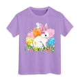 thumbnail image 1 of Bobifish Girls T-Shirts Easter Crew Neck With Short Sleeve Graphic Tees Relaxed Fit Adorable Cartoon Print Tees Cute Festival Tees, 1 of 3