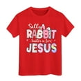 thumbnail image 1 of Bobifish Girls T-Shirts Fun Short Sleeve Crew Neck Easter Tees Festive Graphic Soft Comfortable Kids Casual Graphic Tshirts, 1 of 3