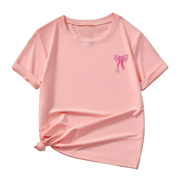 Bobifish Girls T-Shirts Spring Summer Crew Neck Short Sleeve Tees Tops ...