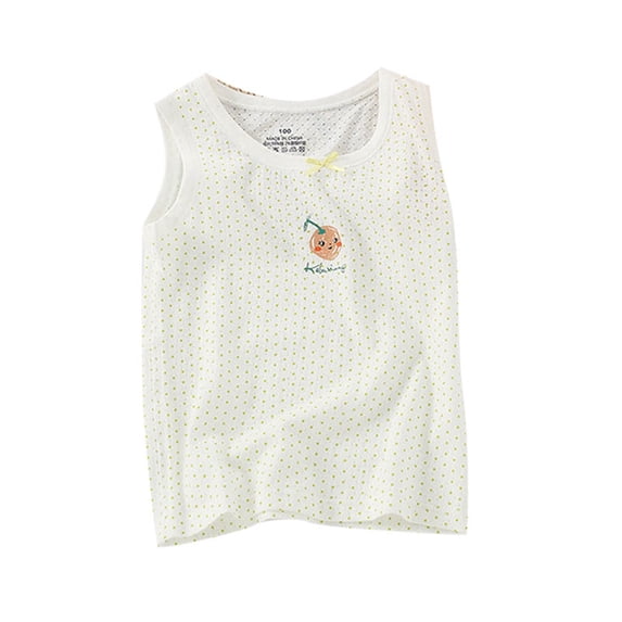 Bobifish Girls Tank Cotton Crew Neck Sleeveless Breath Mesh Undershirts Home casual sports Daily Breathable Soft Lovely Tank Tops