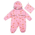thumbnail image 1 of Bobifish Toddler Boys Girls One Piece Rain Suit Airplane Sketch Print Detachable Face Brim With Storage Bag Full Body Waterproof Raincoat, 1 of 6