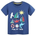thumbnail image 1 of Bobifish Little Boys Animal Print Tee Short Sleeve Crewneck Top Sea Creature Graphic Fun Tee For Kid, 1 of 6
