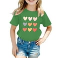 thumbnail image 1 of Bobifish Little Boys Girls T-Shirts Summer Love Heart Style Short Sleeve Basic Tops Daily Outdoor Streetwear Soft Casual T Shirts,Sizes 5-6Y, 1 of 4