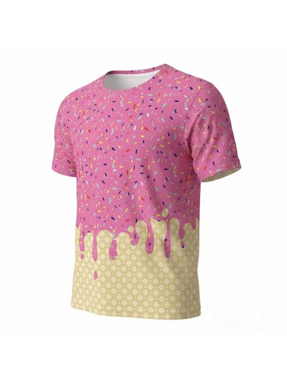 Little Boys Novelty Tee Fun Short Sleeve Crew Neck Cartoon Print Standard Fit Kids Youth Tshirts Summer Colorful Casual Wear Tops