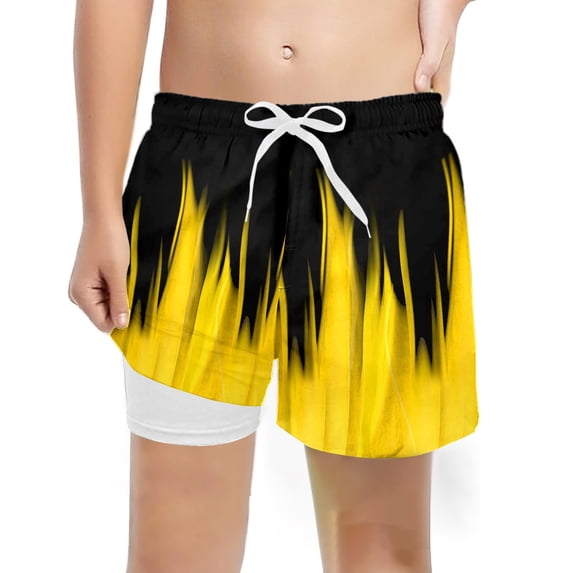 Bobifish Little Boys Pants Swim Trunks Drawstring Elastic High Waist Loose Fit Summer Pool Side Vacation Swimming Beach Activity Trunks,size 5-6Y