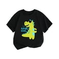 thumbnail image 1 of Bobifish Little Boys T Shirts Short Sleeve Crew Neck Cartoon Dinosaur Letter T-Shirts Kid Child Boy Summer Daily Wear Tees, 1 of 6