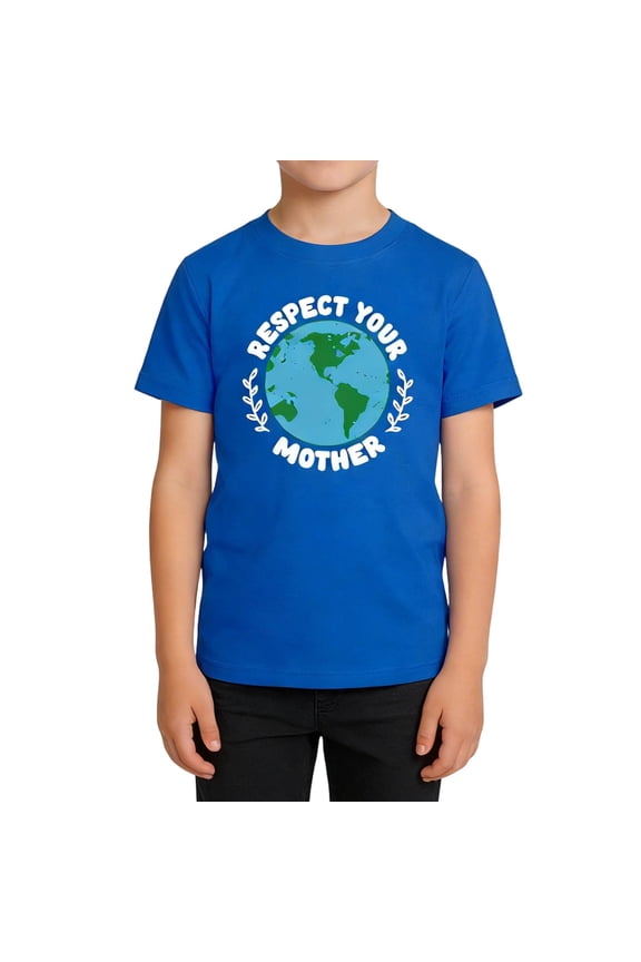 Little Boys Tee Simple Short Sleeve Crew Neck Letter Print Regular Fit Kids Toddler T-Shirt Summer Eco Friendly Casual Everyday Tops