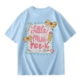 thumbnail image 1 of Bobifish Little Girls Back To School T Shirts Short Sleeve Little Miss Pre-K Pencil Bow Tees Casual Crew Neck Back To School Season Tops, 1 of 7