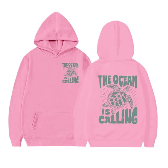 Bobifish Little Girls Graphic Hoodie Cute Ocean Turtle Print Sweatshirt Long Sleeve Warm Pullover Top With Pocket