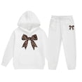 thumbnail image 1 of Bobifish Little Girls Jogger Set Fleece Long Sleeve Pulover Hoodie And Sweatpants Comfy Kids Casual Clothes Stylish Printed Sweatsuit Set,sizes 6-7Y, 1 of 4