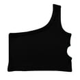 thumbnail image 1 of Bobifish Little Girls Tank Ribbed One Shoulder Sleeveless Solid Base Shirts Soft Stretchy Lightweight Sports Weekend Casual Tank Tops, 1 of 8
