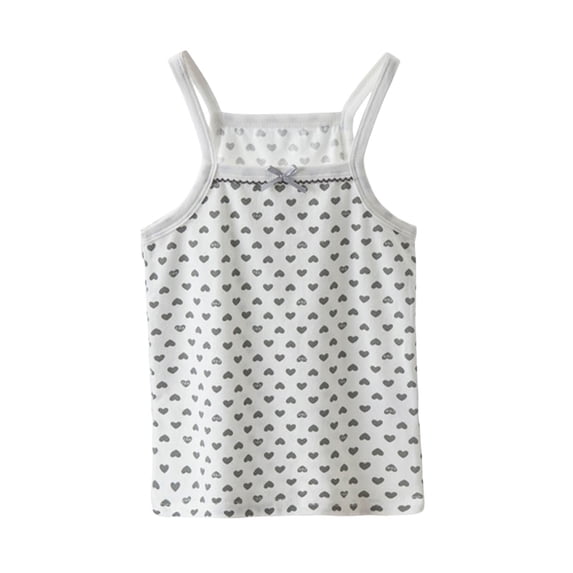 Bobifish Little Girls Tank Spaghetti Strap Cotton Crew Neck Sleeveless Cami Home Daily Casual Soft Breathable Stretchy Tank Tops