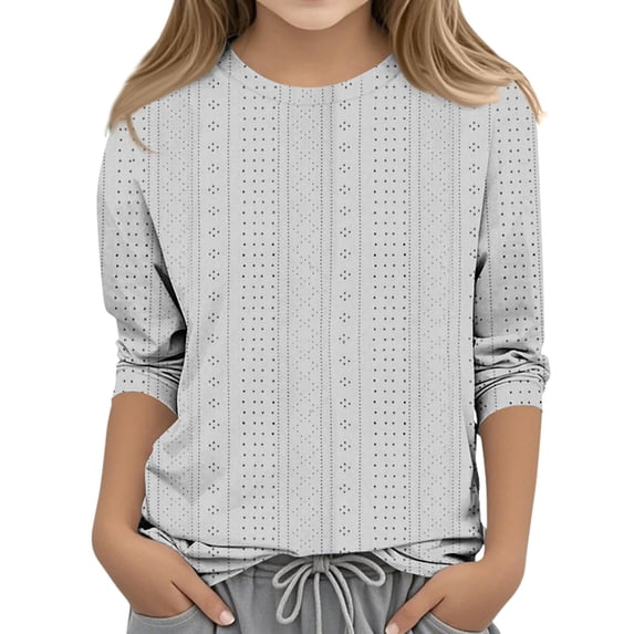 Bobifish Little Girls Tshirt Solid Color Crew Neck Soft Comfy Daily Tops Shirt Sleeve Soft Everday Wear Tee Tops,sizes 7-8Y