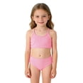 thumbnail image 1 of Bobifish Little Girls Two Piece Swimsuit Adjustable Straps Ribbed Bikini Top Ribbed Brief Summer Cute Casual Outing Lightweight Bathing Suit 2pc, 1 of 9