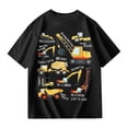 thumbnail image 1 of Bobifish Newborn Boys Graphic T‑Shirt Summer Engineering Vehicle Print Top Short Sleeve Crewneck Cute Tee, 1 of 5