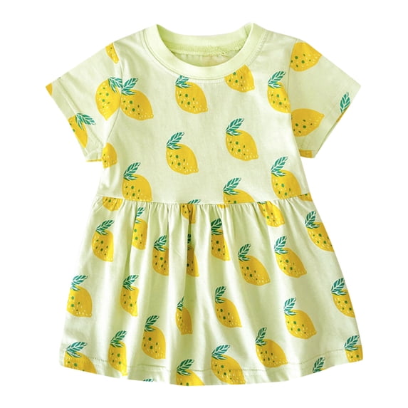 Bobifish Newborn Dress Casual Dress Short Sleeve Crew Neck Gathered Waist T Shirt Dress Summer Daily Beach Vacation Sundress