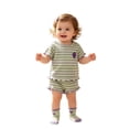 thumbnail image 1 of Bobifish Newborn Girls Outfit Sets Summer Horizontal Striped Short Sleeve T-Shirt Elastic Waist Shorts 2 Piece Sets, 1 of 4
