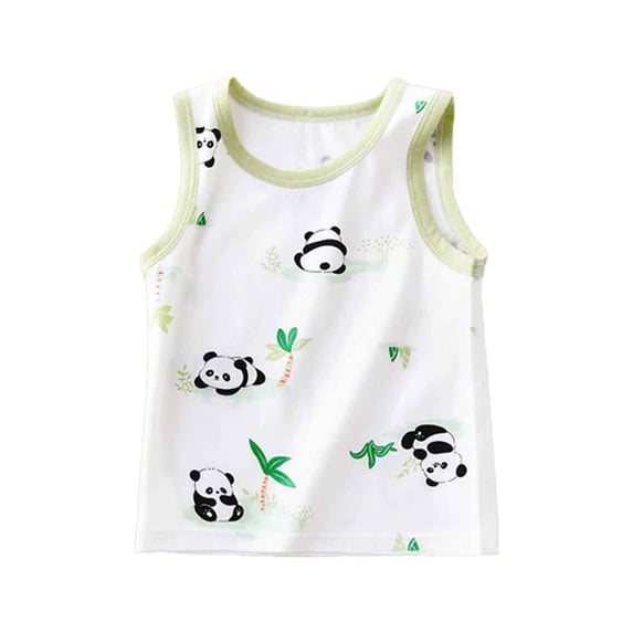 Bobifish Newborn Girls Tank Crew Neck Sleeveless Printed Cotton Infant Girls Undershirts Home casual Daily Soft comfy Stretchy Tank Tops