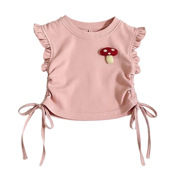 Bobifish Newborn Girls Tank Ribbed Crew Neck Sleeveless Embroidered Base Shirts Soft comfy Stretchy Weekend Outdoor Casual Tank Tops