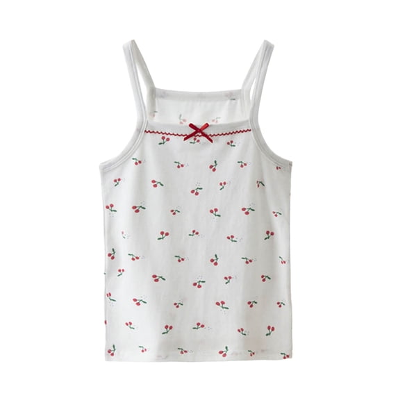 Bobifish Girls Tank Spaghetti Strap Cotton Crew Neck Sleeveless Cami Home Daily Casual Soft Breathable Stretchy Tank Tops