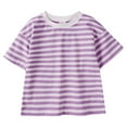 thumbnail image 1 of Bobifish Toddler Baby T‑Shirt Classic Fit Crewneck Short Sleeve Summer Striped Tee Stripe Top For Kid, 1 of 9