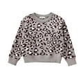 thumbnail image 1 of Bobifish Toddler Beige & Black Crew Neck Sweater Leopard Print Pattern Long Sleeve Sweater Knitted Fashionable Casual Children’S Pullover Sweater, 1 of 3
