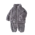 thumbnail image 1 of Bobifish Toddler Boys 2 Piece Outfit Set Fleece Jacket & Pants Soft Plush Cloud Pattern Zip Up Elastic Waist Casual Kids Wear Stylish Loungewear Set, 1 of 3