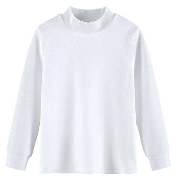 Bobifish Toddler Boys Boys T-Shirts High Neck Solid Color Thermal Undershirts Long Sleeve Daily Wear Warm Tops Comfortable Breathable Basic Layer Tees
