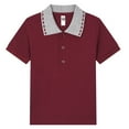 thumbnail image 1 of Bobifish Toddler Boys Boys T-Shirts Short Sleeve Collared Solid Color Polo Shirts Casual Comfortable Back To School Uniform Breathable, 1 of 2