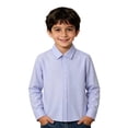 thumbnail image 1 of Bobifish Little Boys Button Down Shirts Long Sleeve Solid Tone Design Basic Shirts Back To School Versatile Wear Tops, 1 of 4