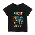 thumbnail image 1 of Bobifish Toddler Boys Girls Graphic Tshirt Colorful Letter Print Cotton Tee With Short Sleeves Comfy Kid Summer Casual Wear，sizes 3-4T, 1 of 8