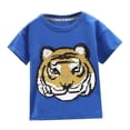 thumbnail image 1 of Bobifish Toddler Boys Graphic T-Shirt Cute Short Sleeve Crew Neck Panda Print Sequin Detail Children Novelty Tee Summer Trendy Casual Playwear Tshirt, 1 of 7