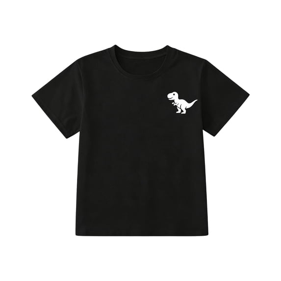 Bobifish Toddler Boys Graphic Tee Cute Short Sleeve Crew Neck Dinosaur Print Standard Fit Summer Baby T-Shirt Outdoor Play children Novelty Tee