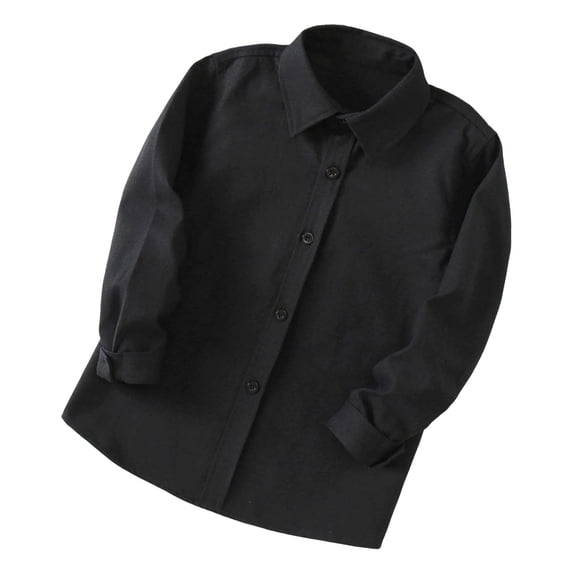 Bobifish Toddler Boys Shirts Soft Spring Autumn Stylish Button Down Shirts Performance Show Comfortable Ceremony Wear Solid Color Casual Shirts,Size 3-4Y