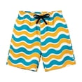 thumbnail image 1 of Bobifish Little Boys Shorts Drawstring Quick Dry Abstract Wave Printed Loose Shorts Beach Warm Weather Children Boys Shorts, 1 of 3