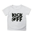 thumbnail image 1 of Bobifish Toddler Boys T‑Shirt Short Sleeve Crewneck Football Kick Off Bold Letter Graphic Print Tee, 1 of 4