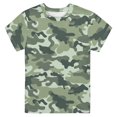 thumbnail image 1 of Bobifish Toddler Boys T‑Shirt Short Sleeve Crewneck Green Camouflage All‑Over Print Tee, 1 of 6