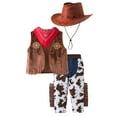thumbnail image 1 of Bobifish Toddler Boys Western Cowboy Costume Set Festival Role Play Outfit 4 Piece Performance Wear With Hat Parties Stage Performance Outfits, 1 of 9