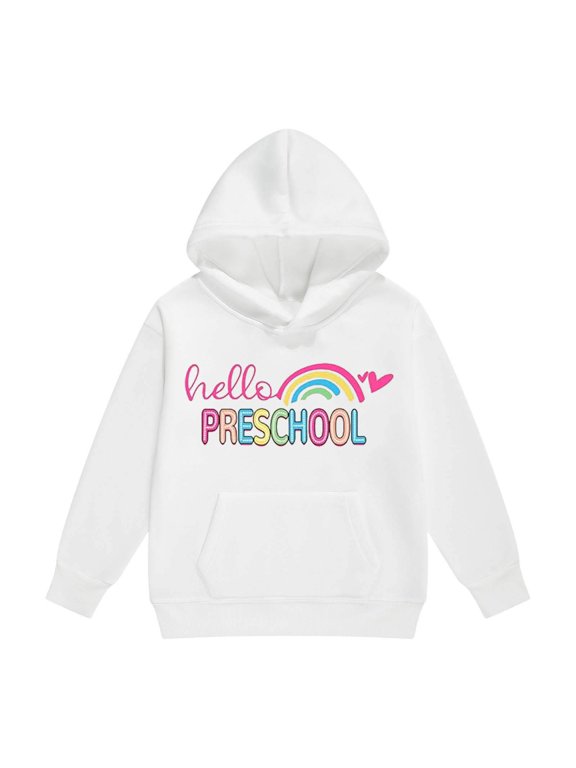 Toddler Girls Back To School Hoodie Sweet Preschool Graphic Sweatshirts Long Sleeve Smart Pullover Top